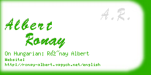 albert ronay business card